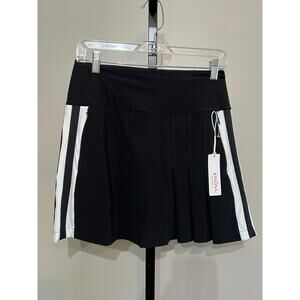 KINONA Pleated Golf Skort Black White Athletic Tennis Skirt NWT Small